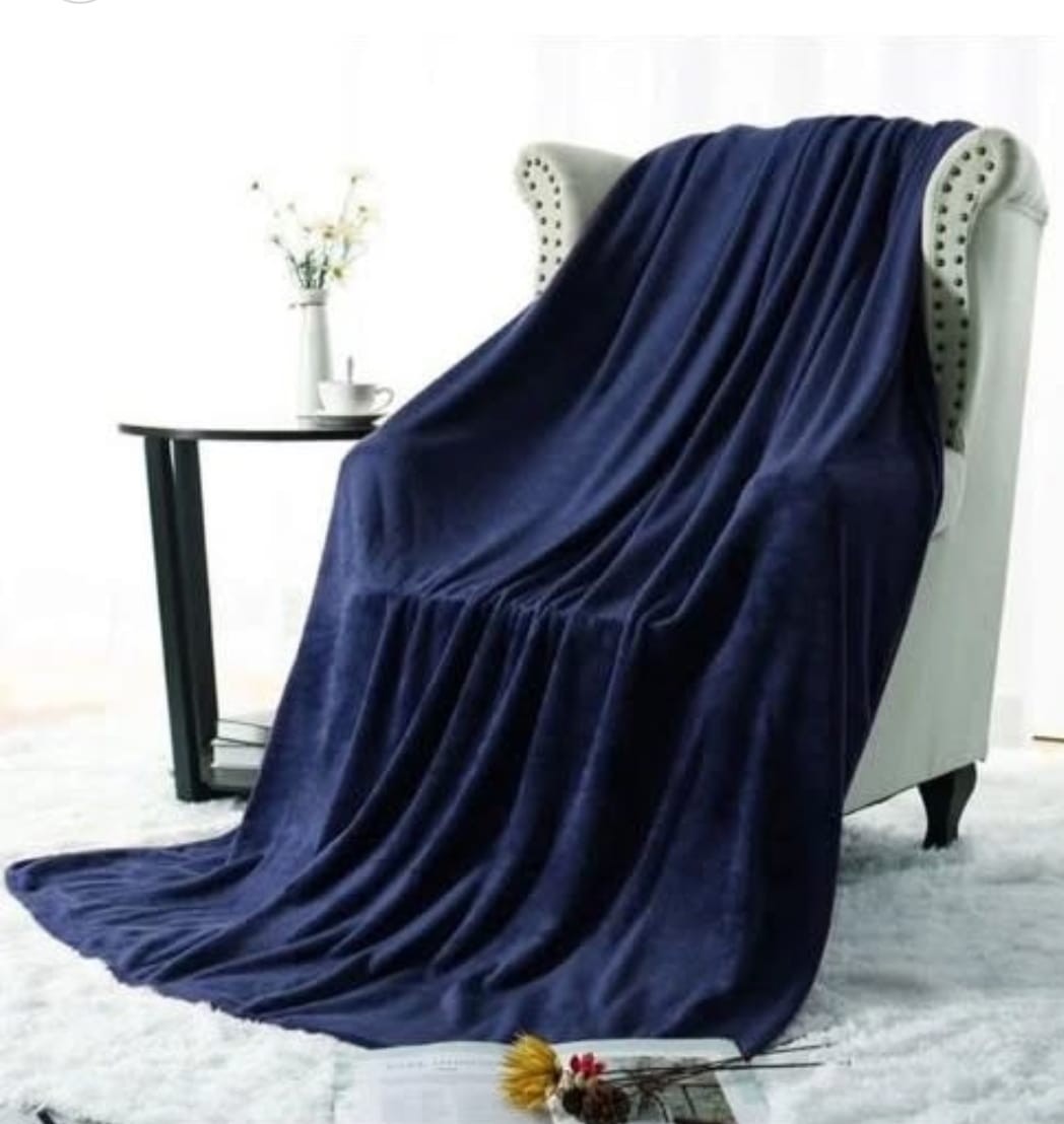 Navy Blue Fur Blanket