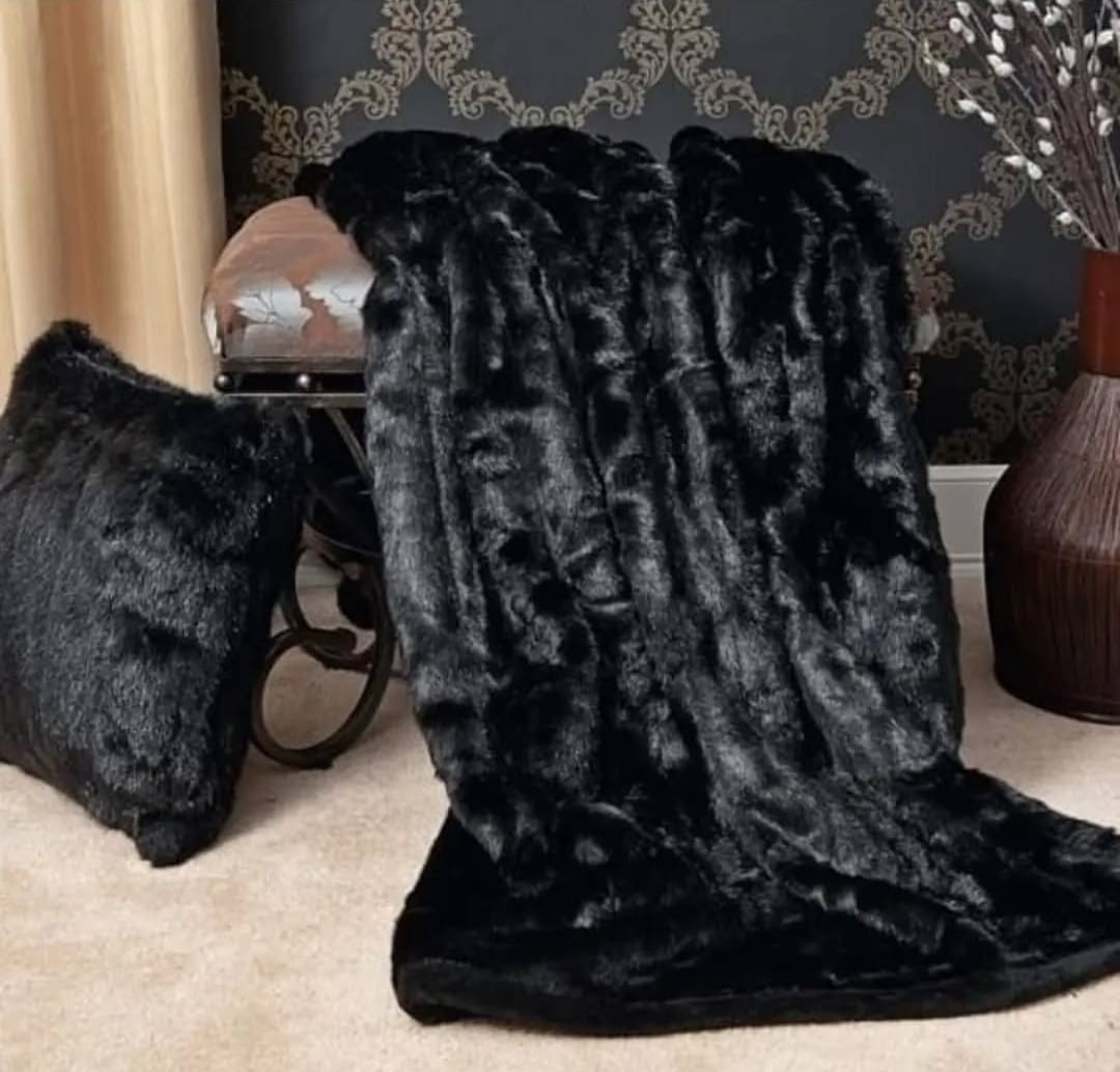 Black Fur Blanket